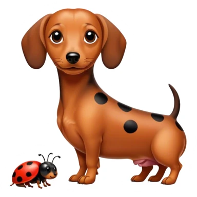 Dachshund with ladybug  sticker