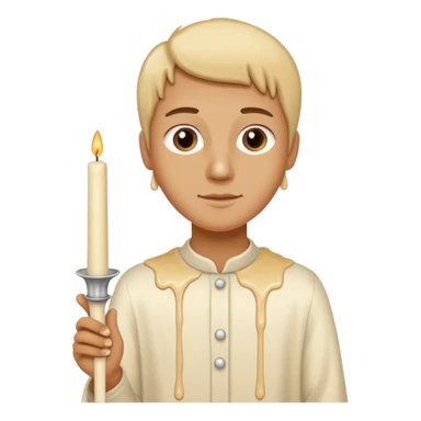 Thin and long Leaning Candle dripping wax as if someone is holding it sticker