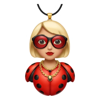 a ladybug thug with sunglasses and a necklace on sticker
