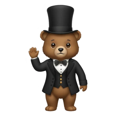 Bear with a full black tophat sticker