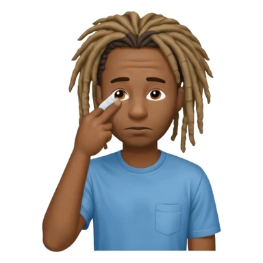 Black man with dreads wiping his nose perpendicular with index finger sticker