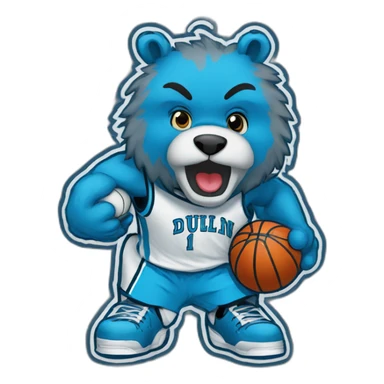 Dublin basketball mascot logo blue bear sticker