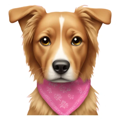 dog enjoying grass outdoors with pink bandana sticker