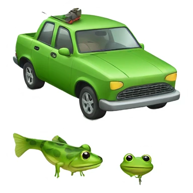 Car fishing with frog sticker
