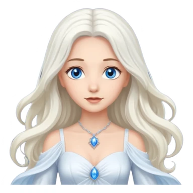 Good Witch of the North from the Wizard of Oz with light skin, blue eyes, white long hair, white outfit sticker