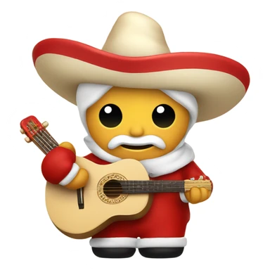 Santa with a mariachi sombrero in cream and red sticker