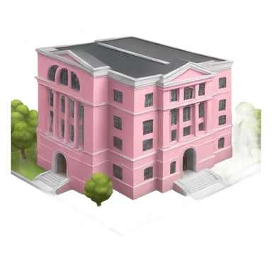 pink university building sticker