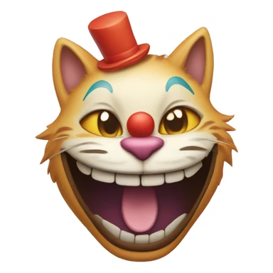 Cat with a clown smile sticker