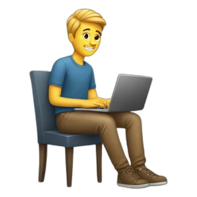 guy with laptop and sitting sticker