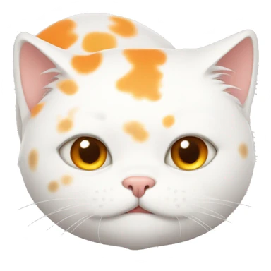 white cat with orange spots, fat sticker