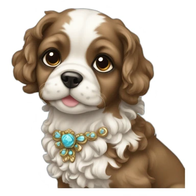 Fancy rococo puppy sticker