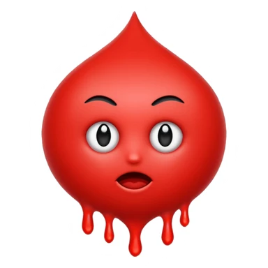 blood emoji with NO FACE ; that is a mix or red & black sticker