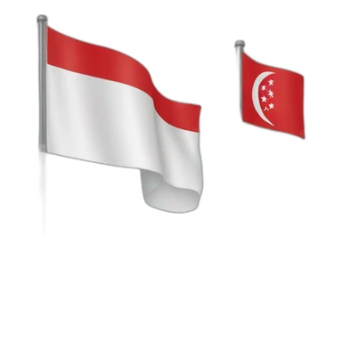 Indonesian flag with pole correct flag sticker