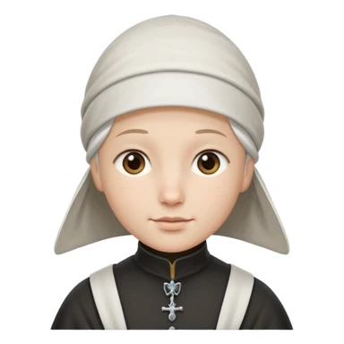 as a pilgrim with a white bonnet sticker