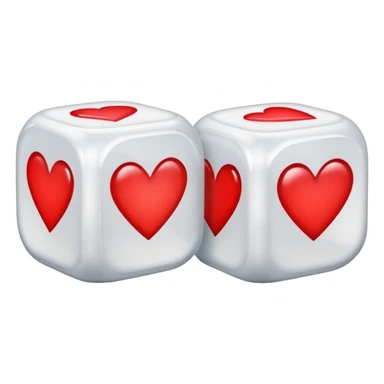 two dices in with red heart details sticker
