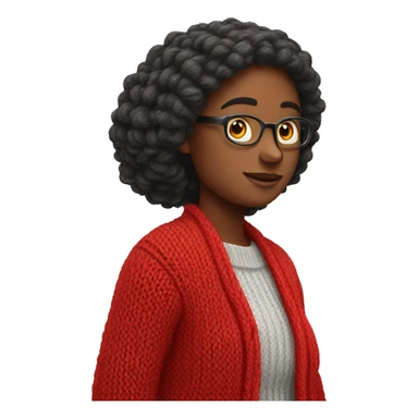 Red knit cardigan sticker