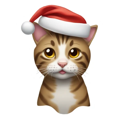 tabby cat wearing santa hat sticker