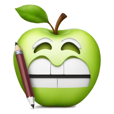 Apple on pencil sticker