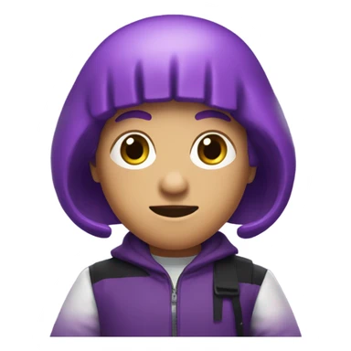 make me a squid game character with purple hair and number 23 sticker