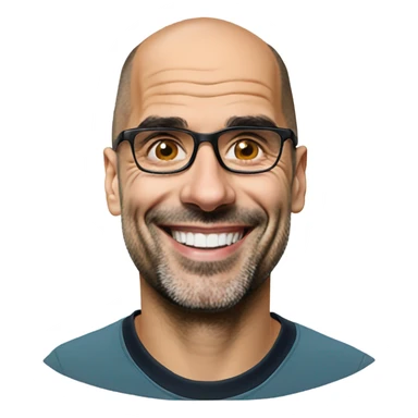 pep guardiola smiling glasses sticker