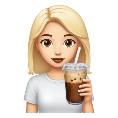 Girl with a iced coffee  sticker