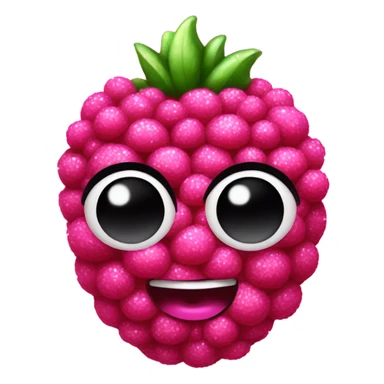 Hot pink raspberries with glitter  sticker