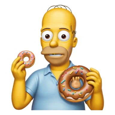hommer simpson holding donut sticker