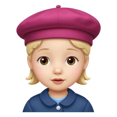 toddler with beret sticker