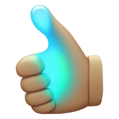 thumb up, glowing, magical style sticker