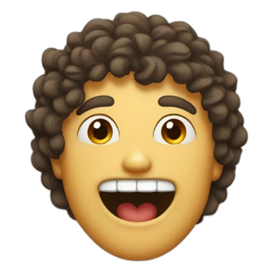 man funny face teeth on top mouth sticker