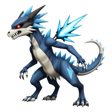 Skeletal Zeraora-Zoroark-Marowak-Dialga-Duskull-Electrike-Fakémon-hybrid-creature (full body)  sticker