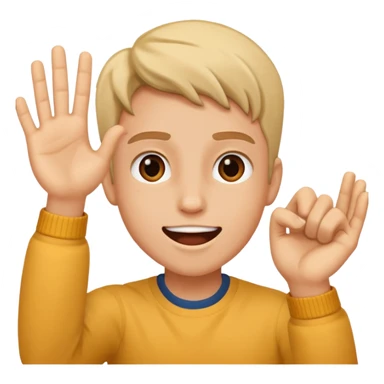 😆excited face like this with a hand next to it that is flexed towards the face sticker