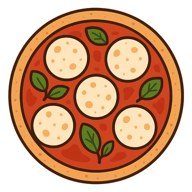 flat toon margherita pizza sticker