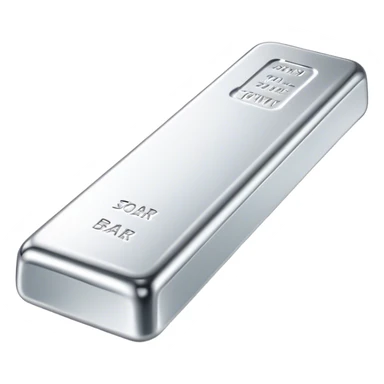 Cinematic Realistic Silver Bar, Cool and gleaming, with smooth, polished silver surfaces reflecting the light in soft, pristine highlights. The elegant shine of the metal exudes sophistication and timeless class. Soft glowing outline, capturing the essence of refined luxury and understated elegance in polished silver. sticker