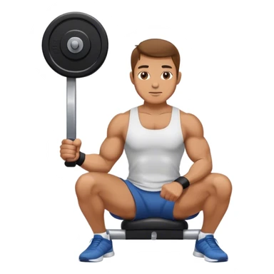man seated weighted wrist curl sticker