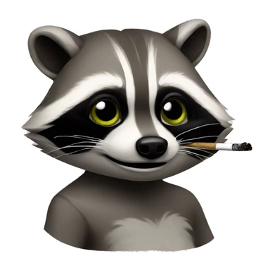 Raccoon smoking sticker