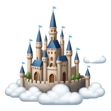 floating castle city in the clouds sticker