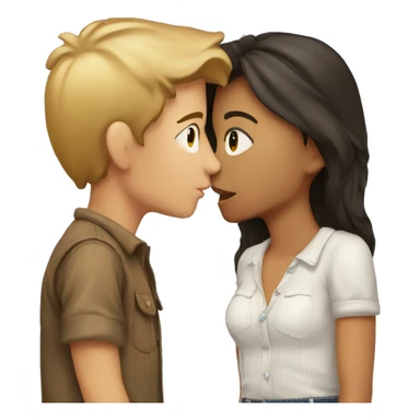 empty girl kissing country boy sticker