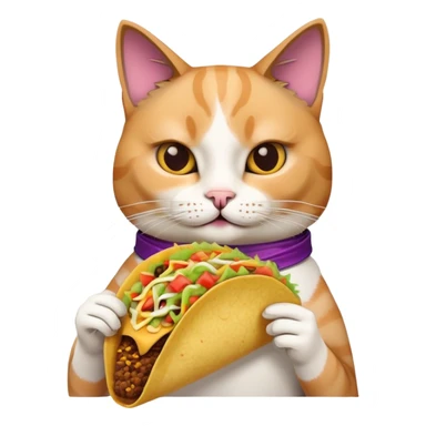 cat eating taco bell  sticker