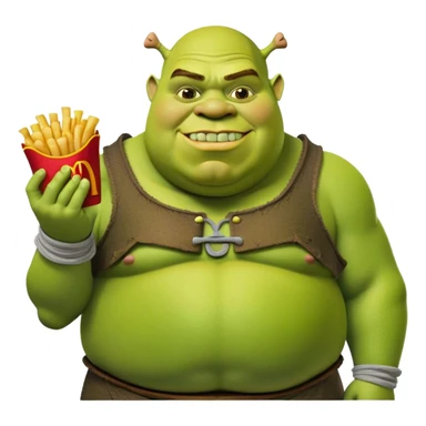 Obese Shrek raising McDonald’s with clones of Shrek  sticker