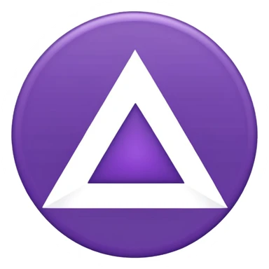 Solid purple circle with a white triangle facing to the right in the middle sticker