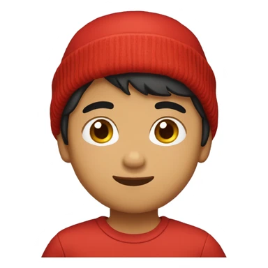 Cute singular phillipino boy wearing a red beanie sticker