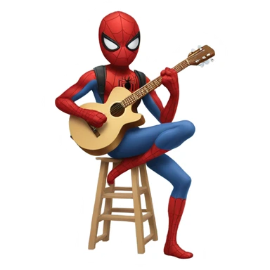 spider-man playing the guitar sticker