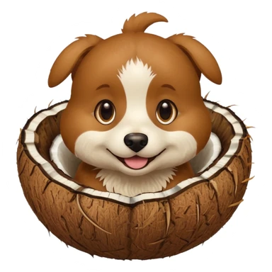 dog in a coconut sticker