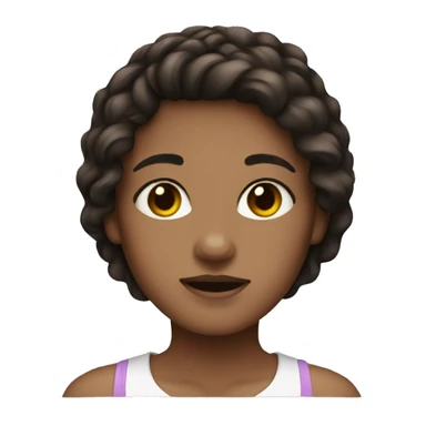 Girl brown hair take black mops  sticker
