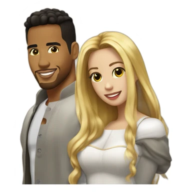 Romeo Santos and blond girl sticker