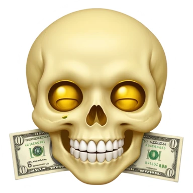 Money White Skull Emoji and Tongue Face sticker