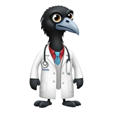 Black vulture dressed as a doctor  sticker