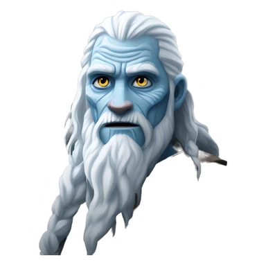 A whitewalker from Game of Thrones walking up the side of a mountain. sticker