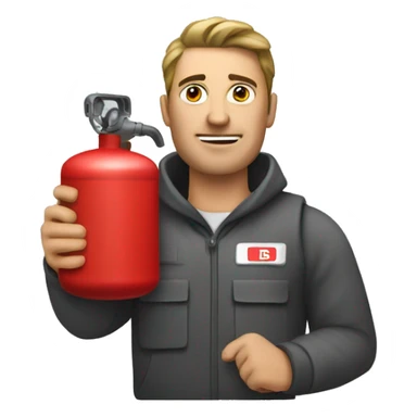 man with fuel canister  sticker